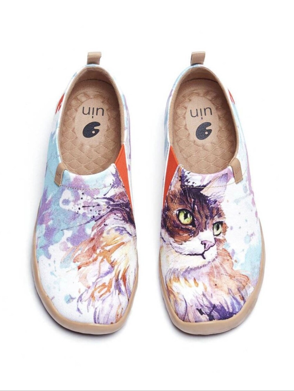 UIN Curl Cat Artistic Loafers Ergonomic Travel Slip On Shoes Women's Size 8.5
